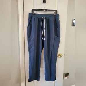 FIGS Women's Yola Skinny Scrub Pants Cargo Pockets Dark Harbor Size XL Petite